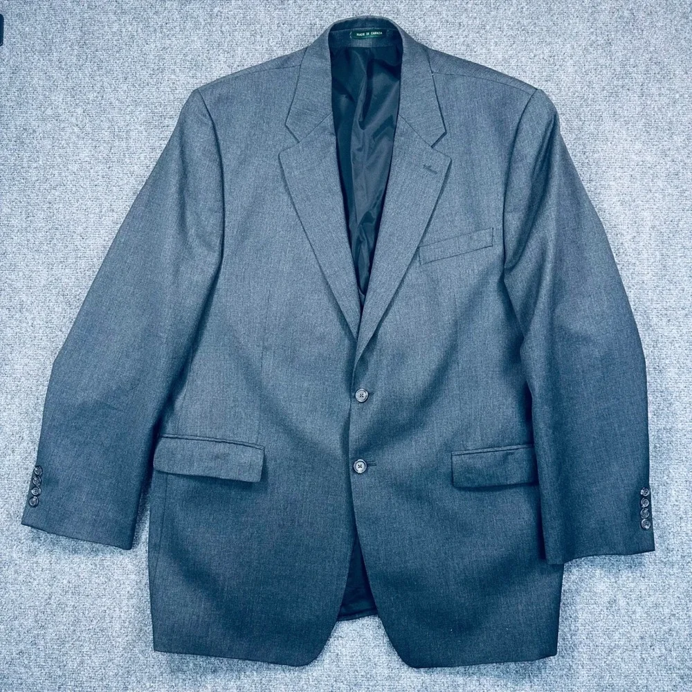 Lauren Ralph‎ Lauren 46L Gray 100% Wool 2 Button Blazer Sport Coat Jacket Office